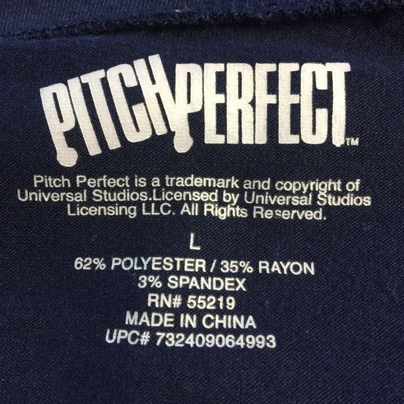 Pitch Perfect Horizontal Running Team T-Shirt Shirt Blue L Large - Picture 4 of 9